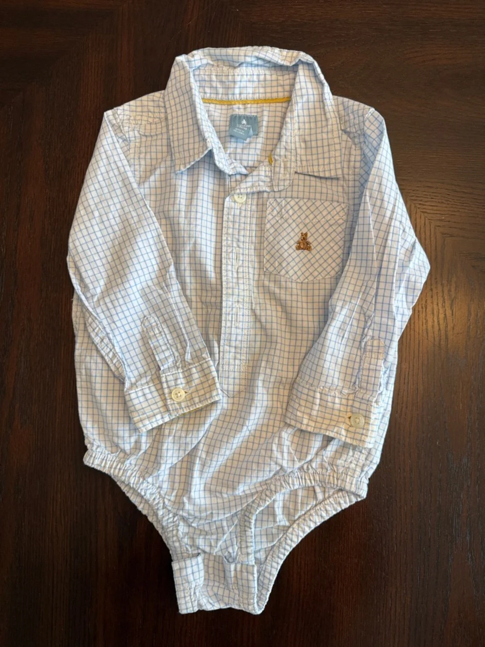 Baby Gap 18-24M Dress Shirt Bodysuit Pants Outfit Set Blue White 2 Pc